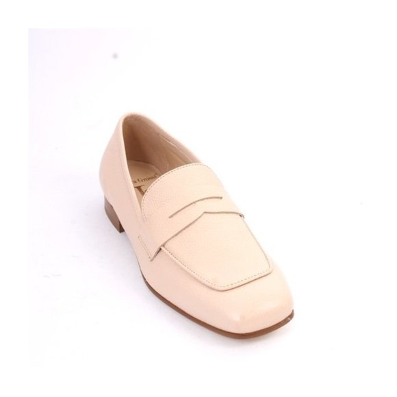 Luca Grossi 133 Beige Leather Classic Penny loafer Flat Shoe - Picture 1 of 8
